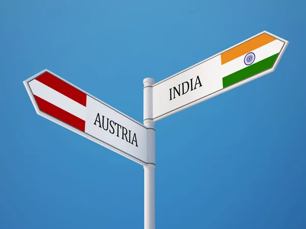 Austria India  Sign Flags Concept — Stock Photo, Image