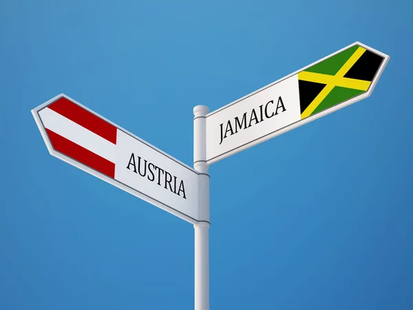 Autriche Jamaïque Signalisation Drapeaux Concept — Photo