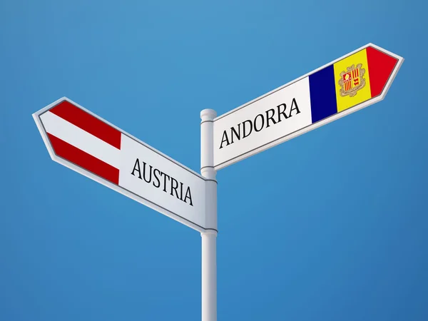 Österreich andorra sign flags concept — Stockfoto