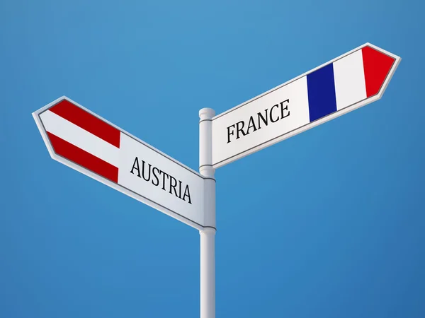 Austria Francia Firmare Bandiere Concetto — Foto Stock