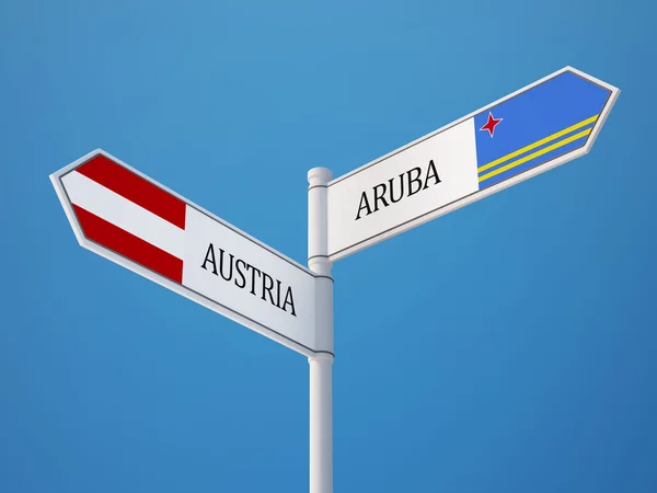 Austria Aruba segno bandiere concetto — Foto Stock