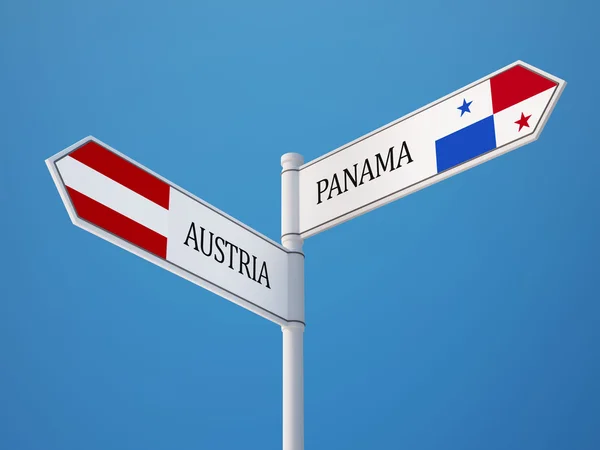 Panama Austria  Sign Flags Concept — Stock Photo, Image