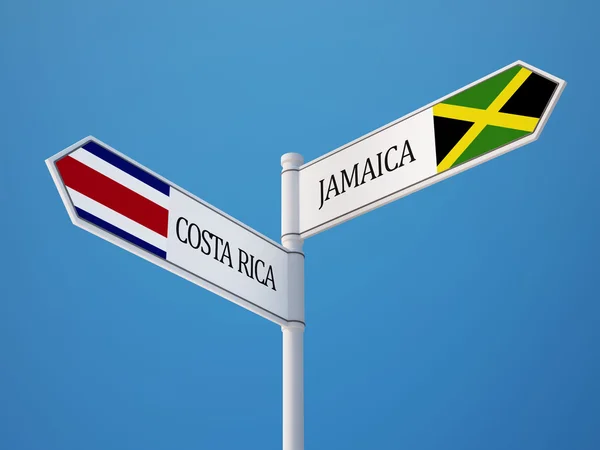 Jamaïque Costa Rica Signer Drapeaux Concept — Photo