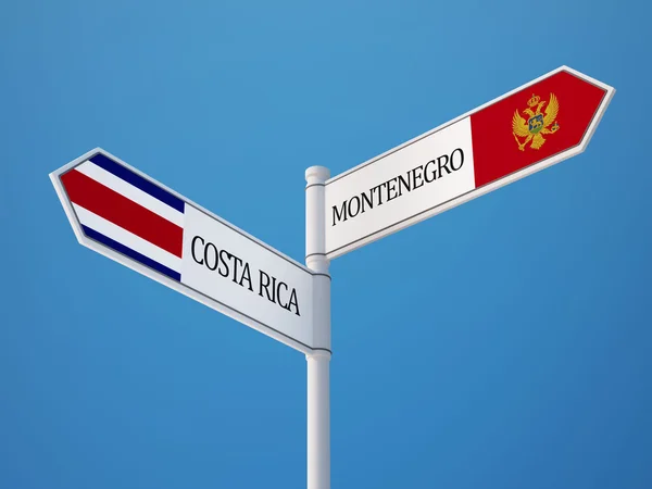 Montenegro Costa Rica Firma Bandiere Concetto — Foto Stock