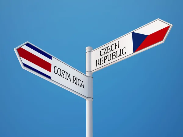 Czech Republic Costa Rica Sign Flags Concept — Stock Photo, Image