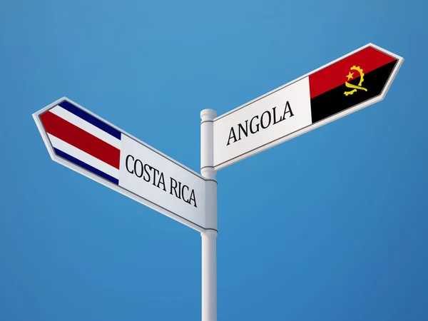 Angola Costa Rica Signer Drapeaux Concept — Photo