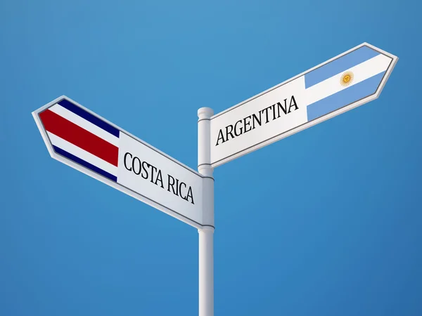 Argentinië Costa Rica teken vlaggen Concept — Stockfoto