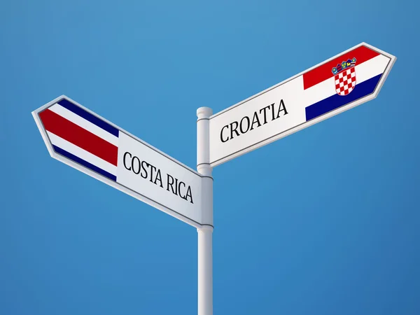 Croatie Costa Rica Signer Drapeaux Concept — Photo