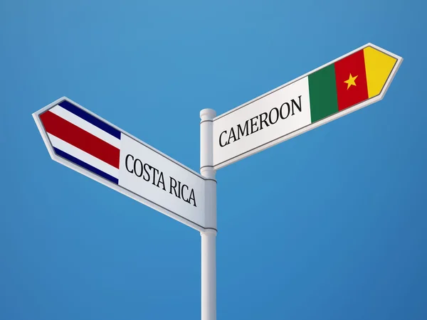 Camerun Costa Rica Firmare Bandiere Concept — Foto Stock