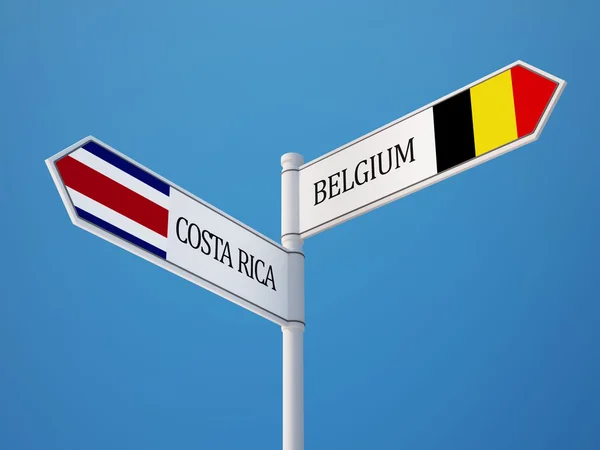 België Costa Rica teken vlaggen Concept — Stockfoto