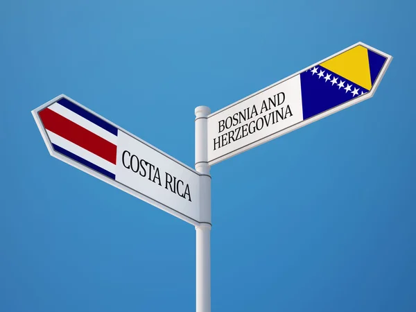 Bosna a Hercegovina Costa Rica znamení příznaky koncepce — Stock fotografie
