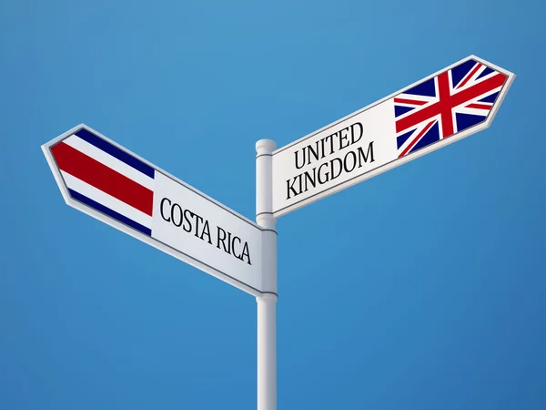 Regno Unito Costa Rica Sign Flags Concept — Foto Stock