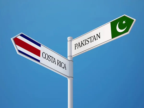 Pakistan Costa Rica tecken flaggor koncept — Stockfoto