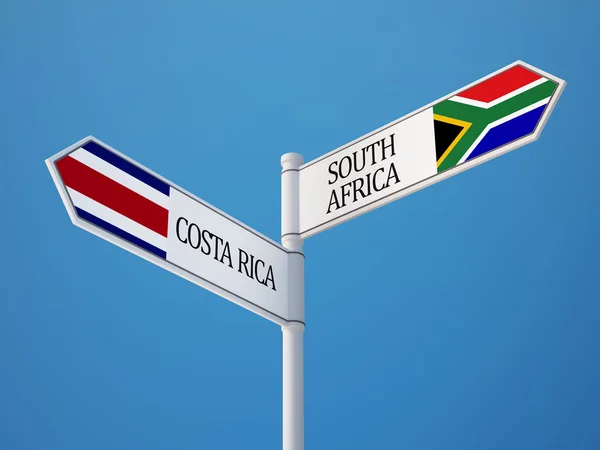 South Africa Costa Rica Sign Flags Concept — Stock Photo, Image