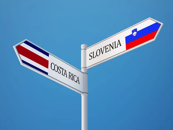 Slowenien Costa Rica unterzeichnen Flaggen Konzept — Stockfoto