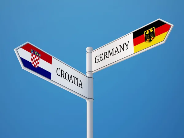 Allemagne Croatie Signer Drapeaux Concept — Photo