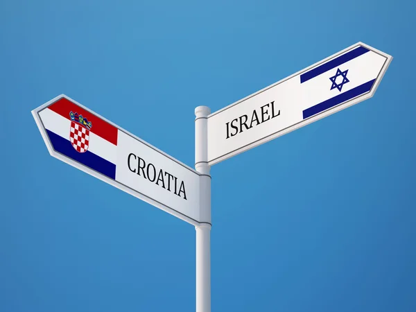 Israel Kroatien tecken flaggor koncept — Stockfoto