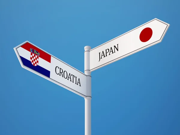 Japón Croacia Firma el concepto de banderas —  Fotos de Stock