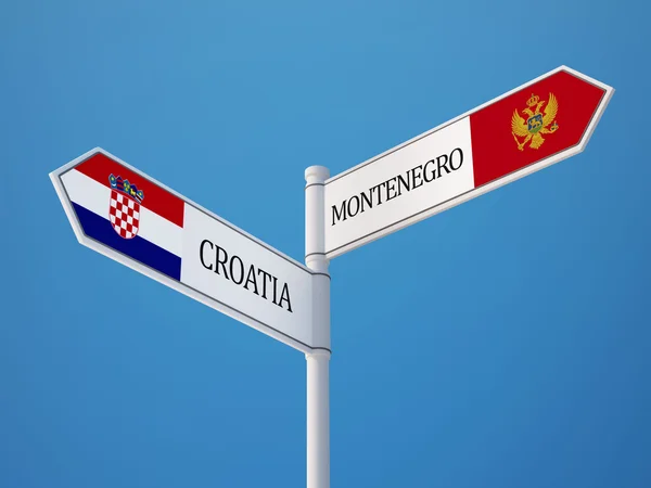モンテネグロ クロアチア記号フラグ コンセプト — ストック写真