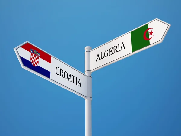 Cezayir Hırvatistan işaret bayrakları kavramı — Stok fotoğraf