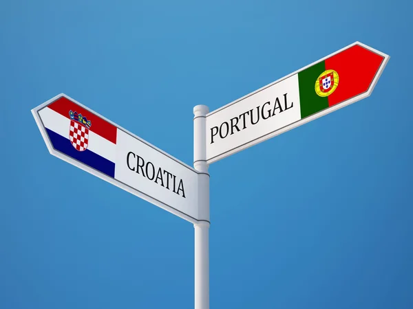 Portugal Croacia Firma el concepto de banderas —  Fotos de Stock