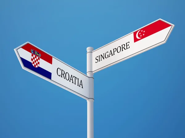 Singapur Croacia Sign Flags Concept —  Fotos de Stock