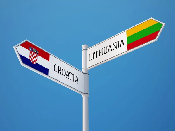 Litouwen Kroatië teken vlaggen Concept — Stockfoto