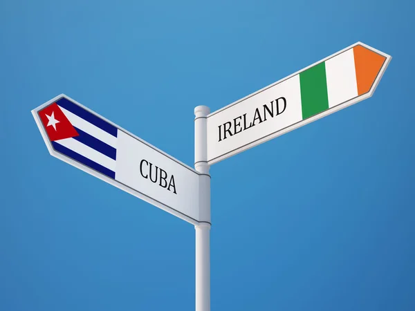 Cuba Irlanda Firma Concepto de Banderas —  Fotos de Stock