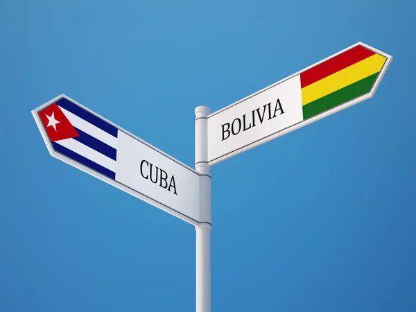 Bolivia Cuba teken vlaggen Concept — Stockfoto