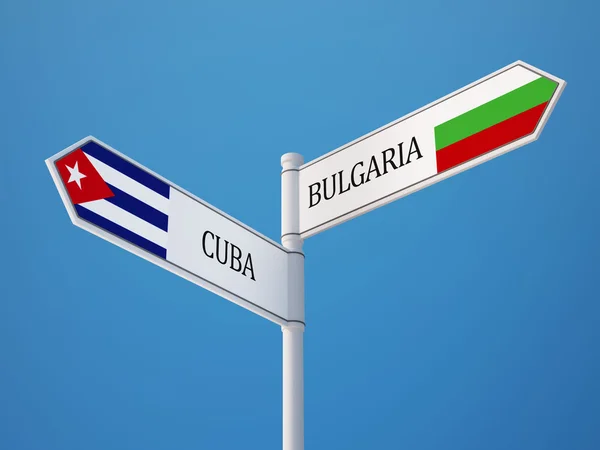 Bulgária Cuba Signo Bandeiras Conceito — Fotografia de Stock