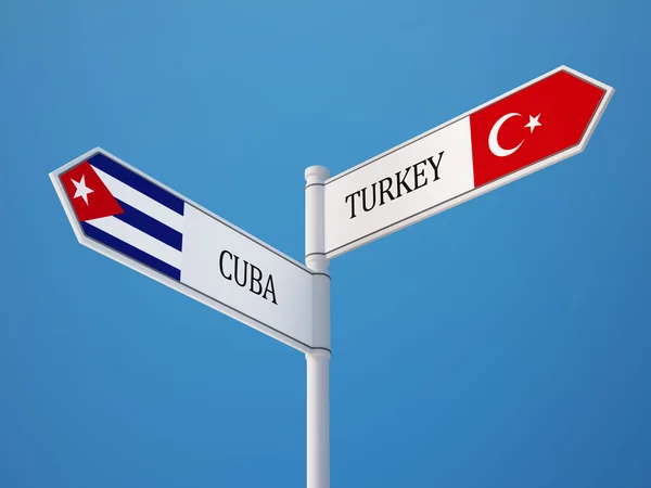 Turquía Cuba Firma Concepto de Banderas —  Fotos de Stock