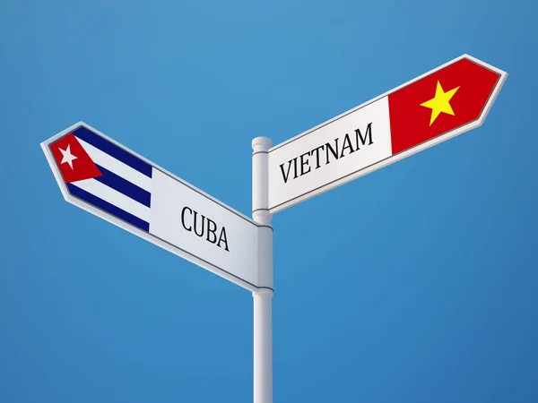 Vietnam Cuba  Sign Flags Concept — Stock Photo, Image