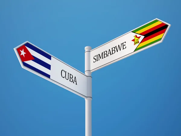 Zimbabwe Cuba Concetto di bandiere — Foto Stock