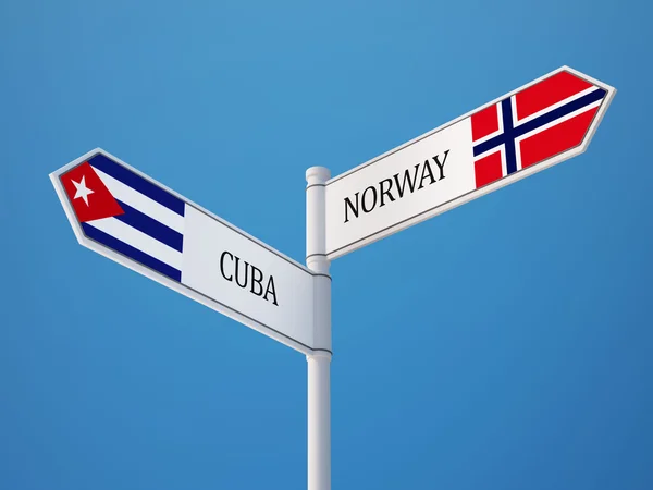 Noorwegen Cuba teken vlaggen Concept — Stockfoto