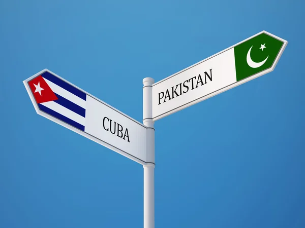 Pakistan Cuba Signer Drapeaux Concept — Photo