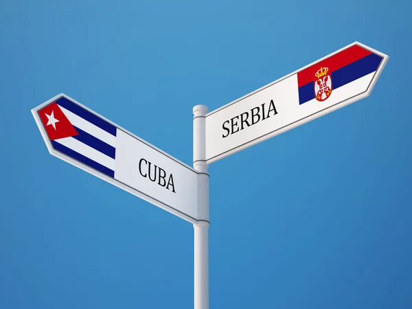 Serbia Cuba Firma concepto de banderas —  Fotos de Stock