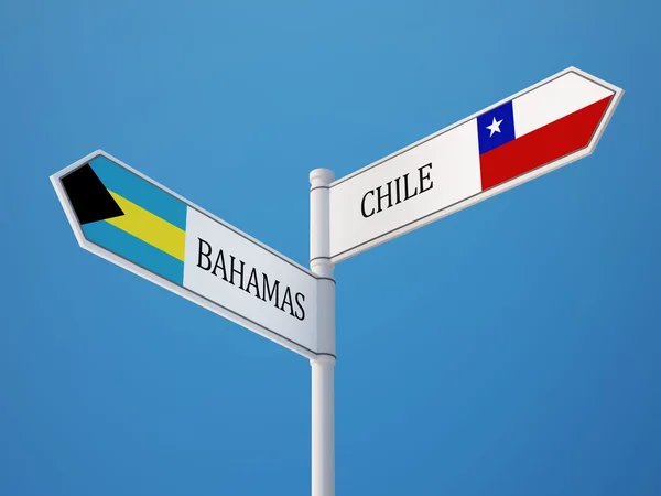 Chile Bahamas tecken flaggor koncept — Stockfoto