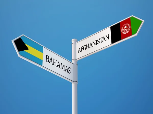 Bahama's Afghanistan teken vlaggen Concept — Stockfoto