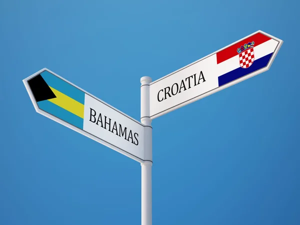 Хорватия Багамские острова подписали концепцию флагов — стоковое фото