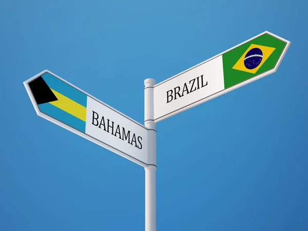 Brezilya Bahamalar işaret bayrakları kavramı — Stok fotoğraf