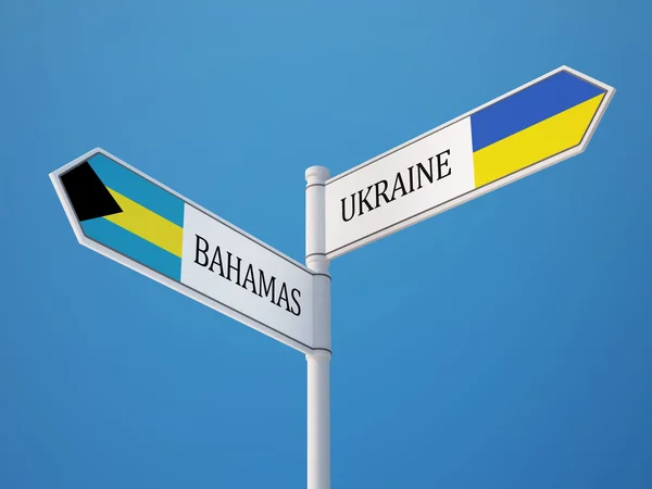 乌克兰巴哈马标志标志概念 — 图库照片