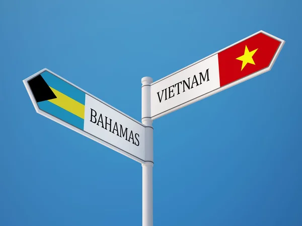 Vietnam Bahamas segno bandiere concetto — Foto Stock