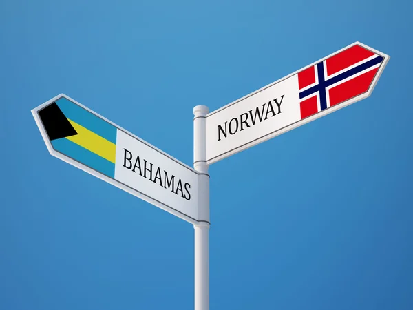 Norvège Bahamas Sign Flags Concept — Photo