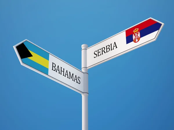 Sırbistan Bahamalar işaret bayrakları kavramı — Stok fotoğraf