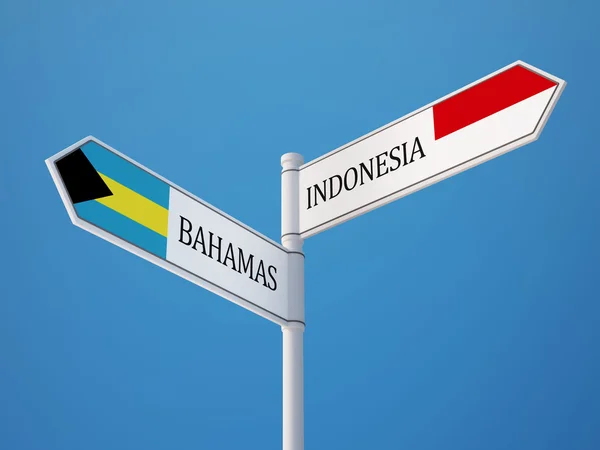 Indonesia Bahamas Firma el concepto de banderas — Foto de Stock