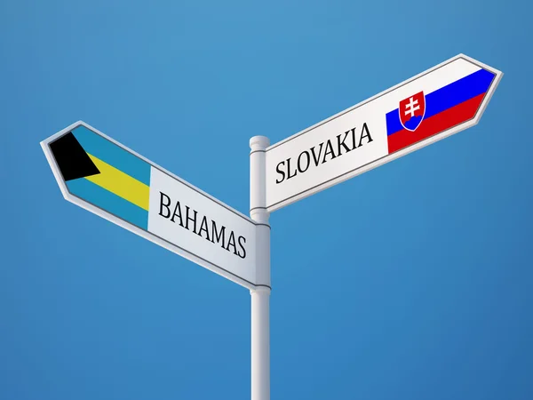 Slovacchia Bahamas segno bandiere concetto — Foto Stock