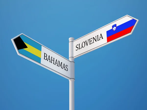 Eslovenia Bahamas Sign Flags Concept —  Fotos de Stock