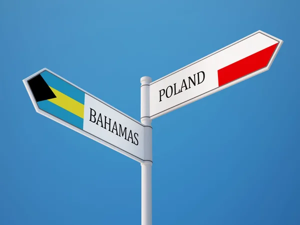 Polonia Bahamas Firma el concepto de banderas — Foto de Stock