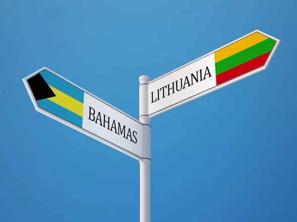 Lituania Bahamas segno bandiere concetto — Foto Stock