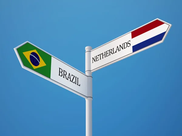 ブラジル オランダ符号フラグ コンセプト — ストック写真